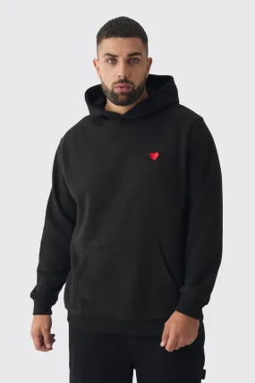 Plus Heart Embroidered Hoodie