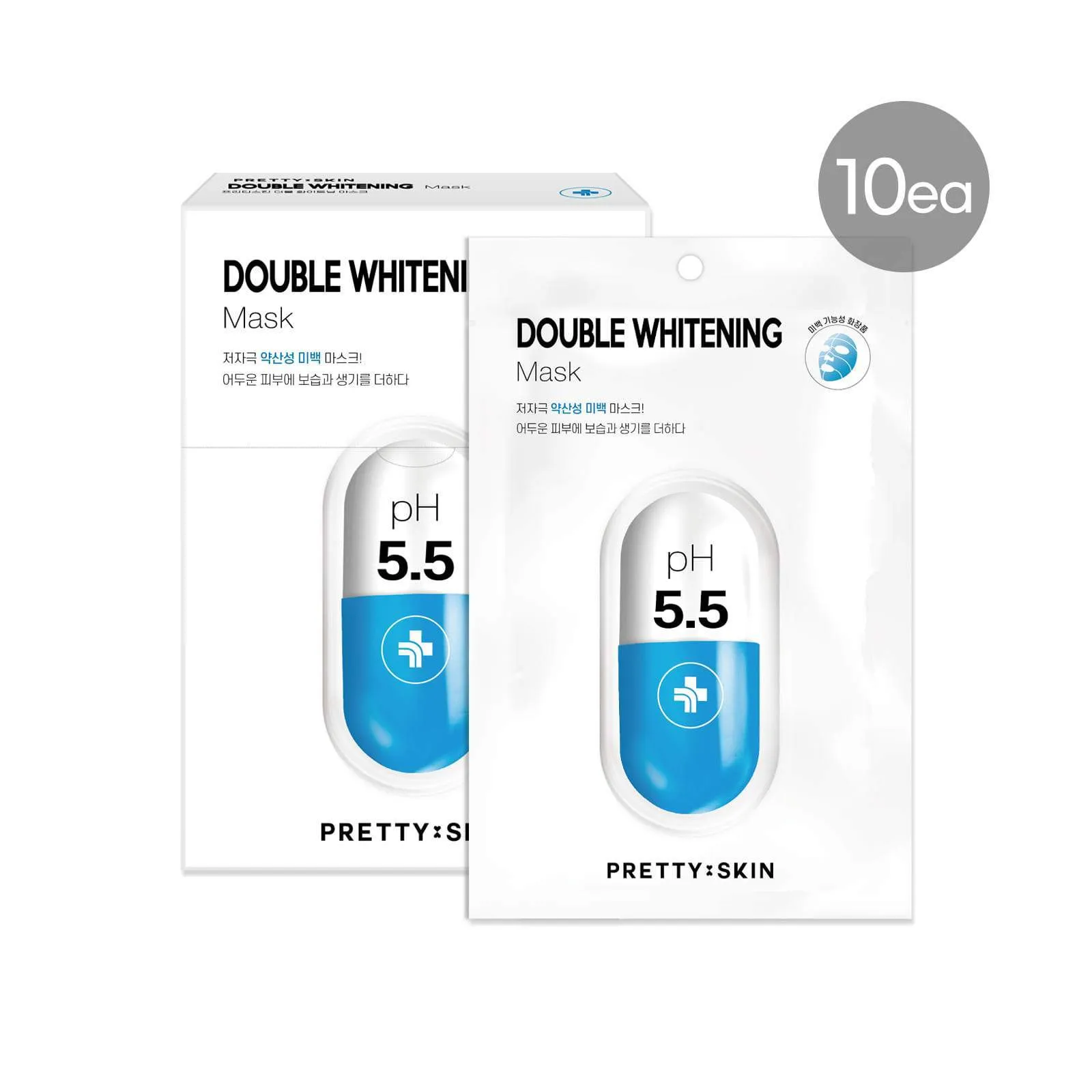 Pretty Skin Double Whitening Korean Mask (10s)