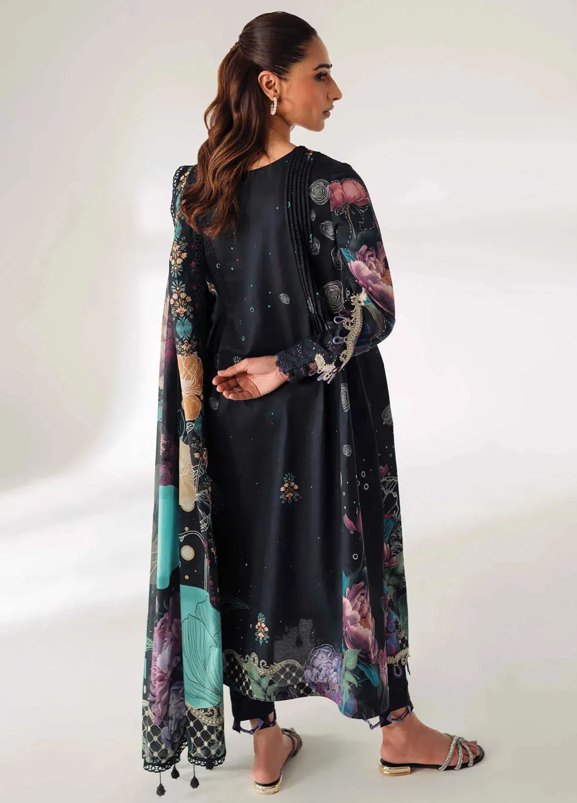 QPrints by Qalamkar Embroidered Lawn Unstitched 3Pc Suit AR-01 ANIQA