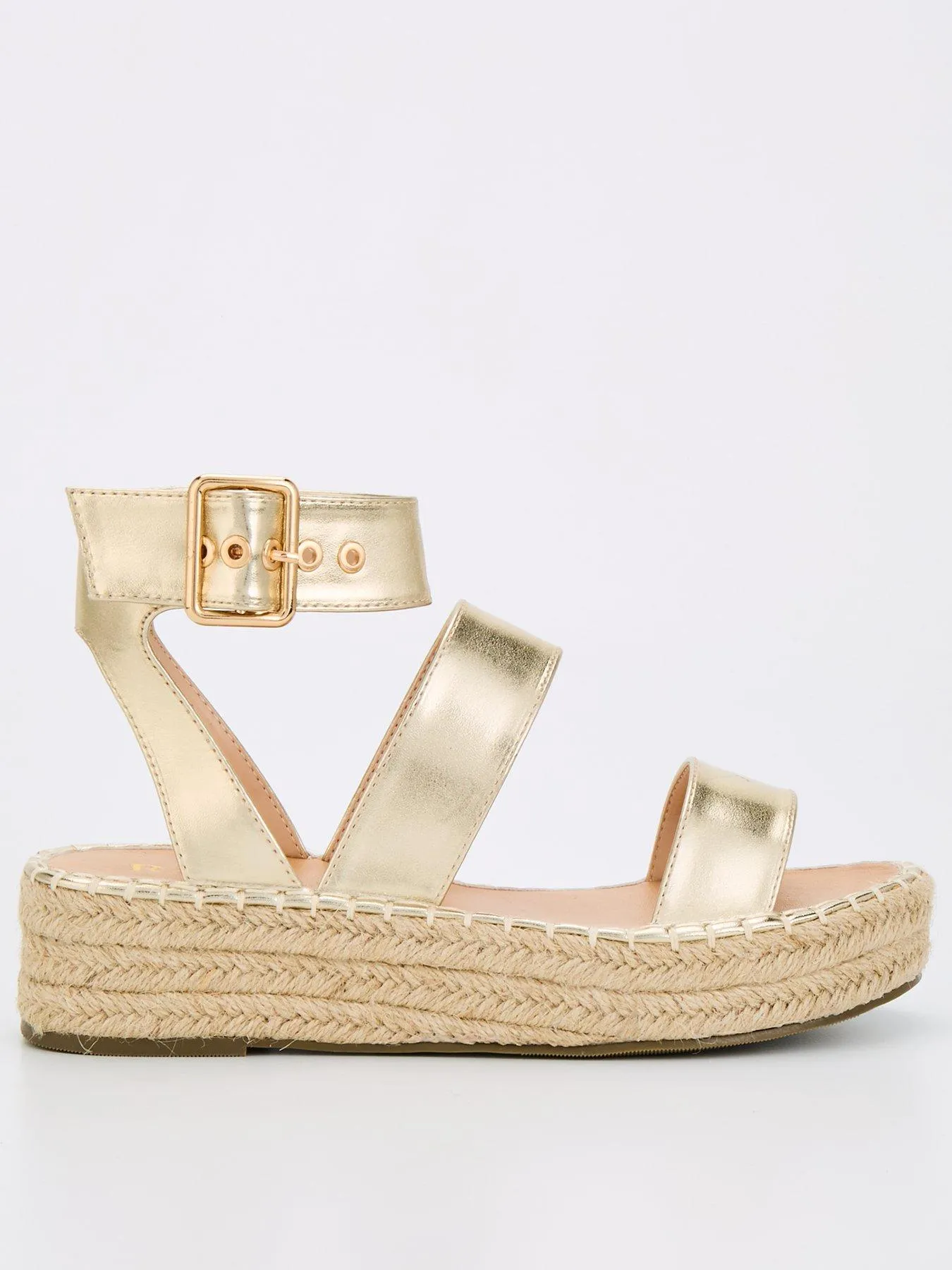 Raid Bellini Espadrille Flatform Sandal - Gold