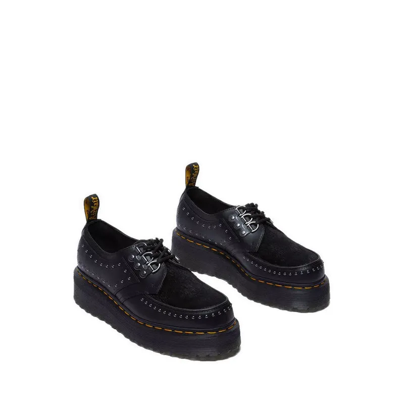 Ramsey 3-Eye Leather Platform Creepers - Black