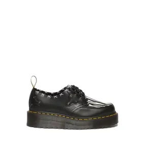 Ramsey 3-Eye Zebra Print & Leather Platform Creepers - Black