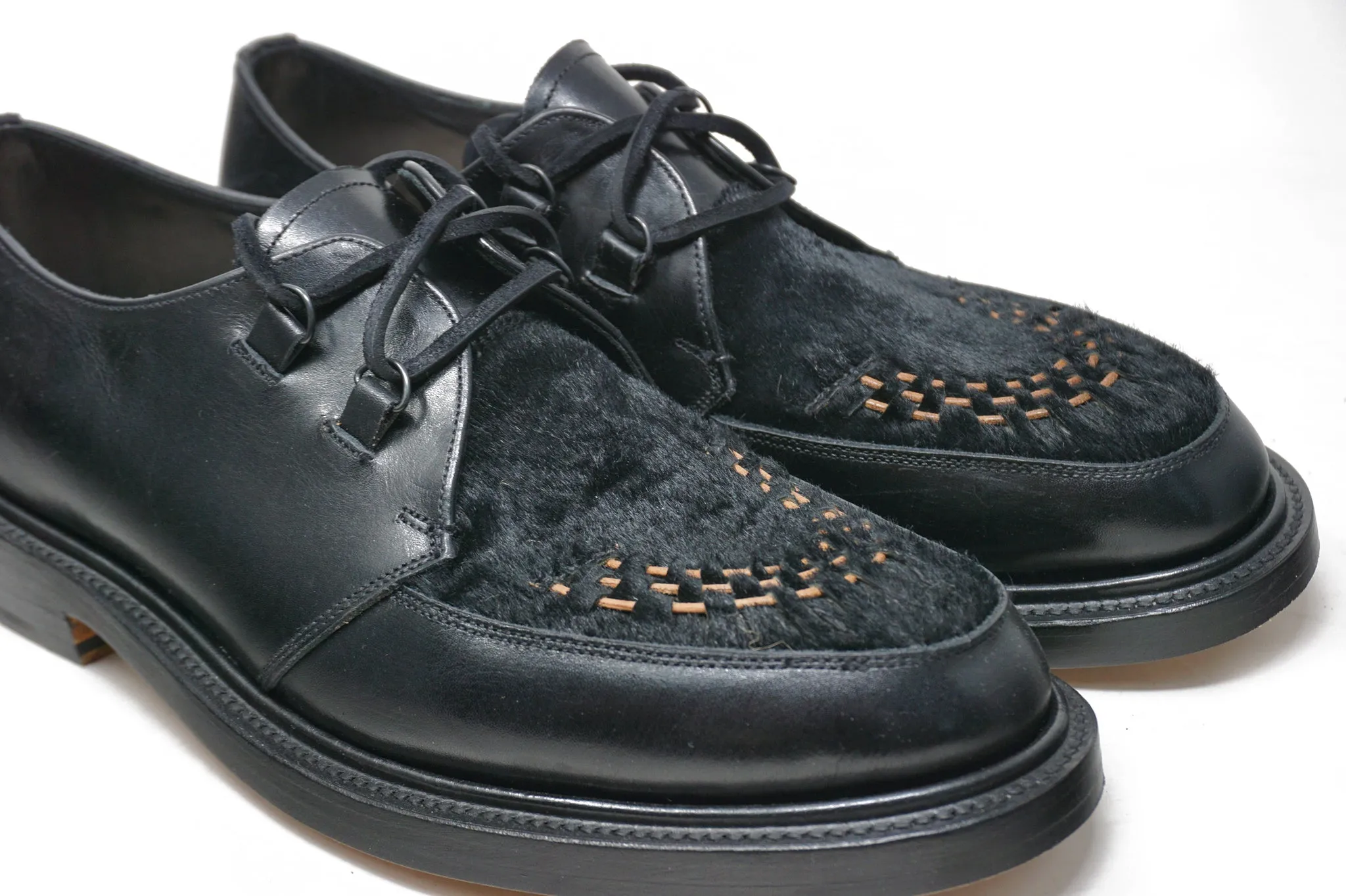 Rango Creepers Black Hair on Calf Skin