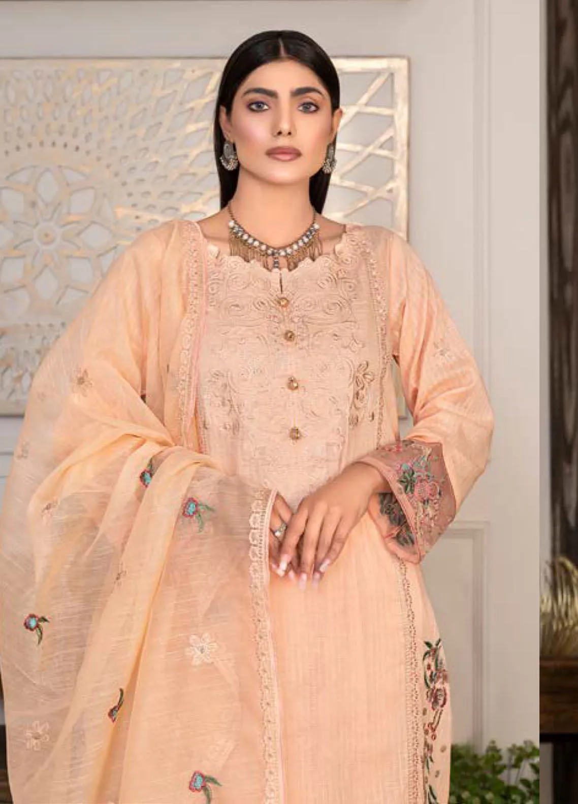 Rashq-E-Qamar By Noorjahan Eid Embroidered Lawn Dupatta 3 Piece Unstitched Suit NJ24RQEEL D-01