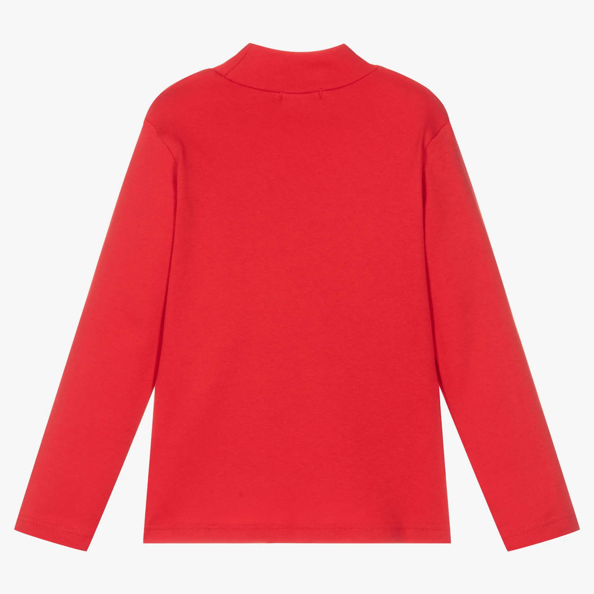 Red Cotton Turtleneck Top