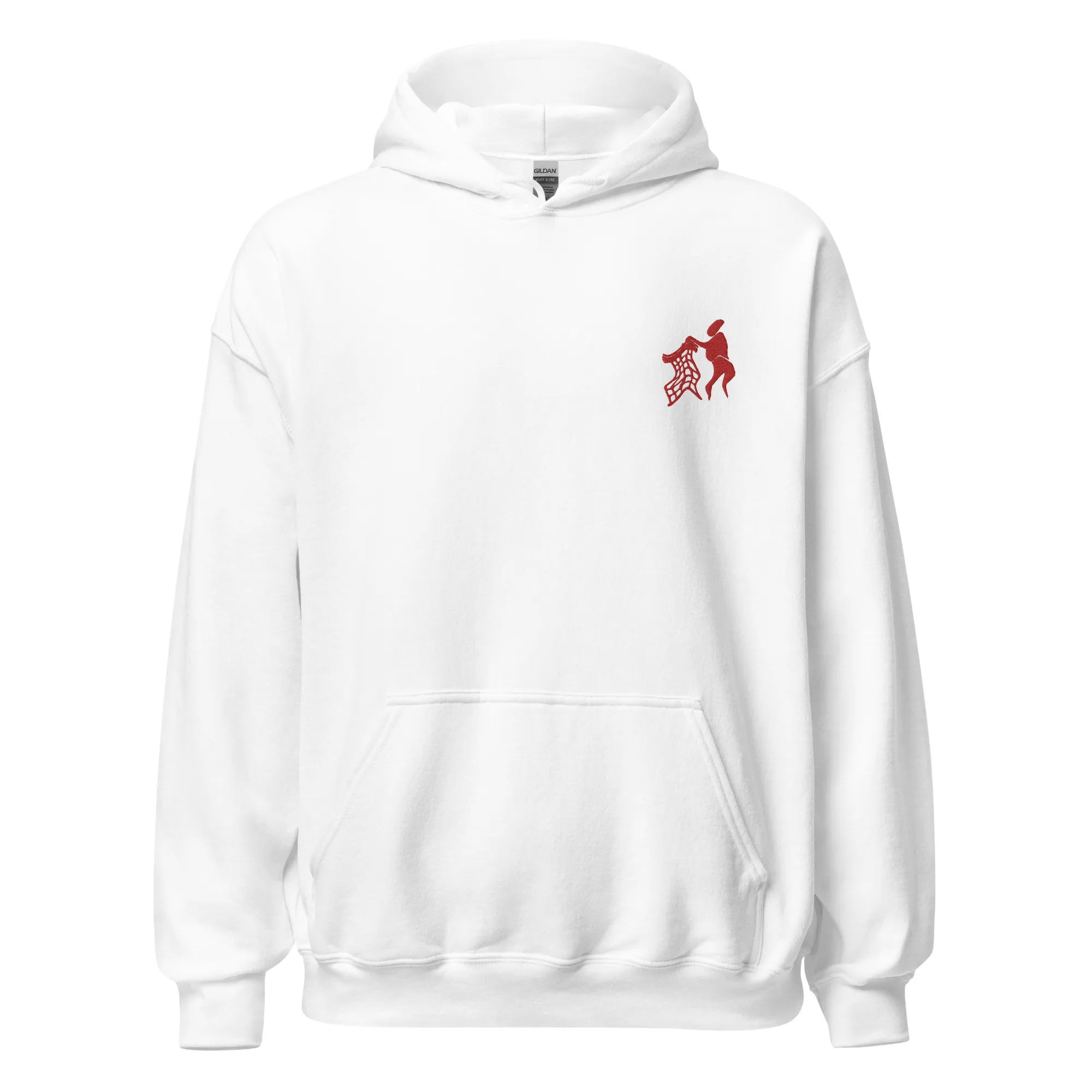 Red Untidy Hoodie (embroidered)