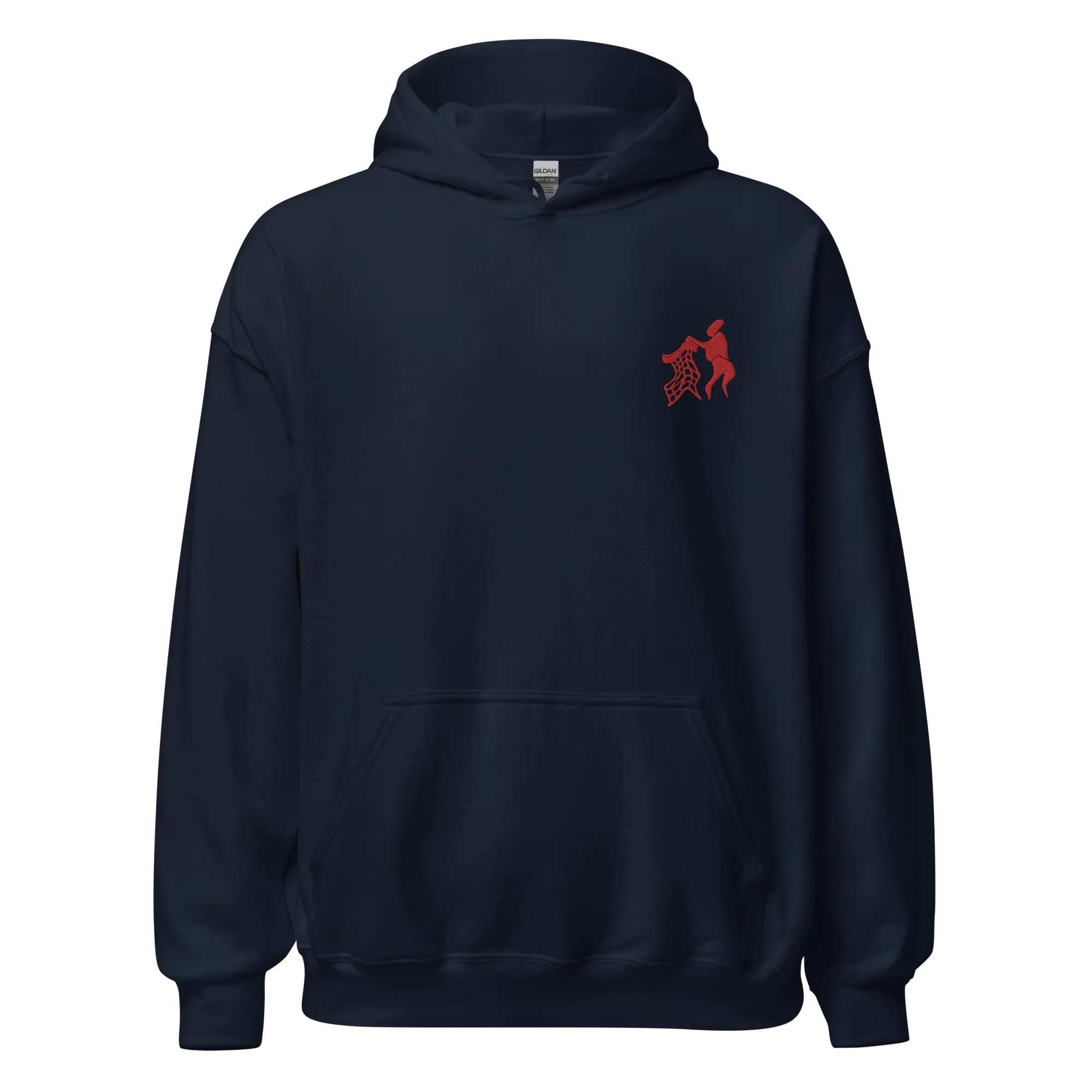 Red Untidy Hoodie (embroidered)