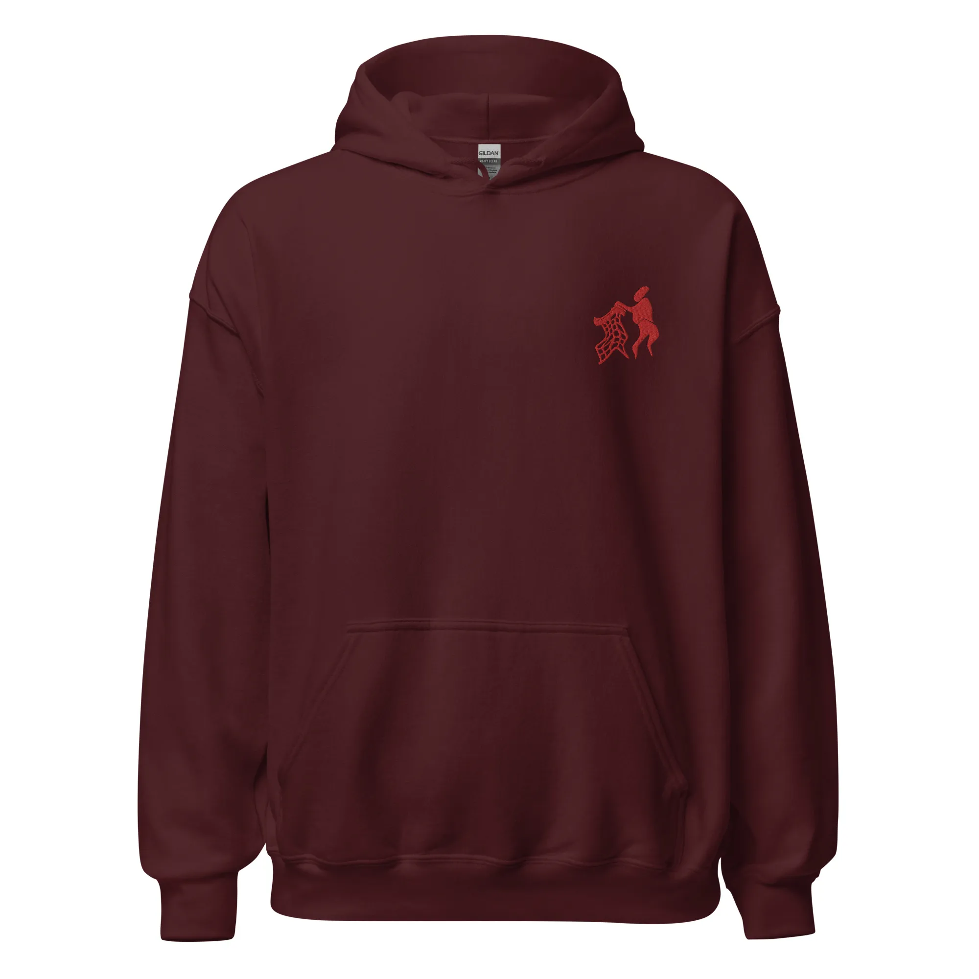 Red Untidy Hoodie (embroidered)