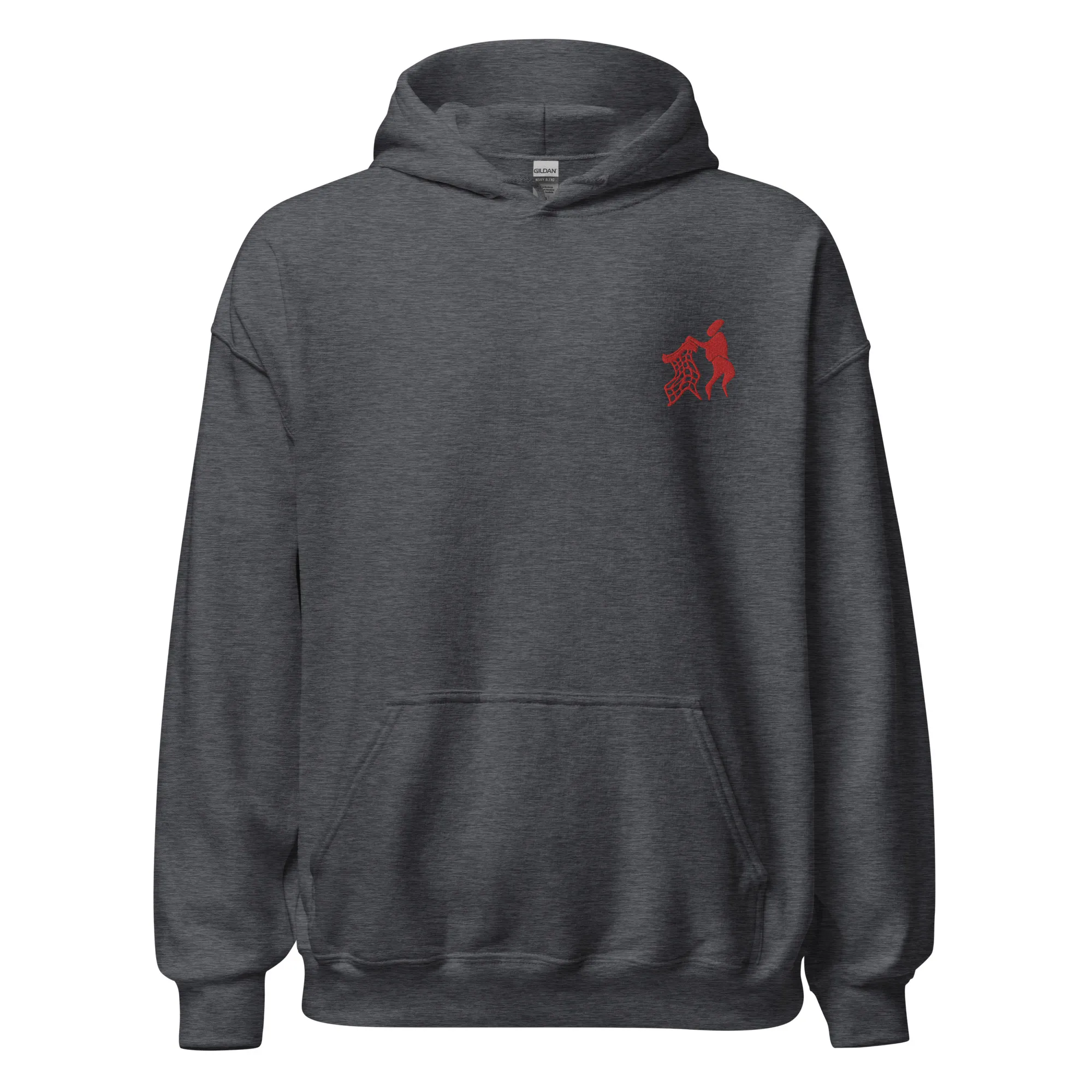 Red Untidy Hoodie (embroidered)