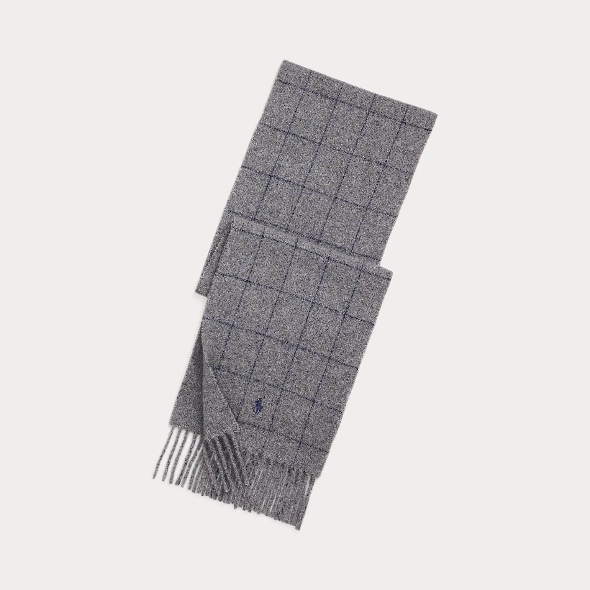 REVERSIBLE WINDOWPANE WOOL-BLEND SCARF