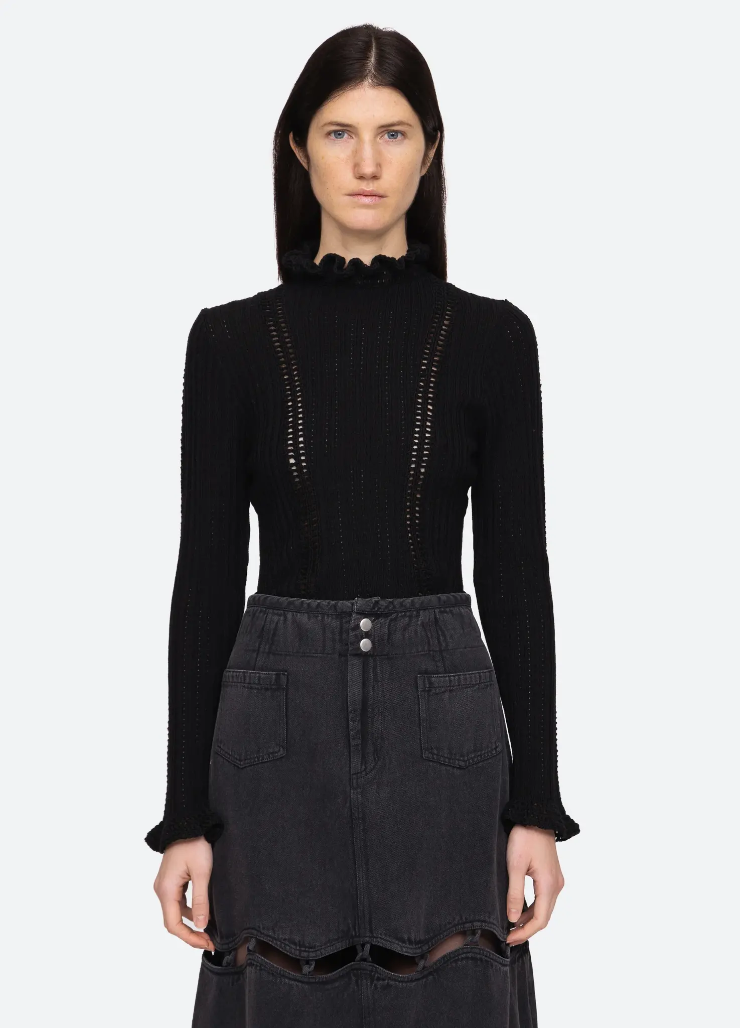 RIVA RIBBED TURTLENECK - BLACK