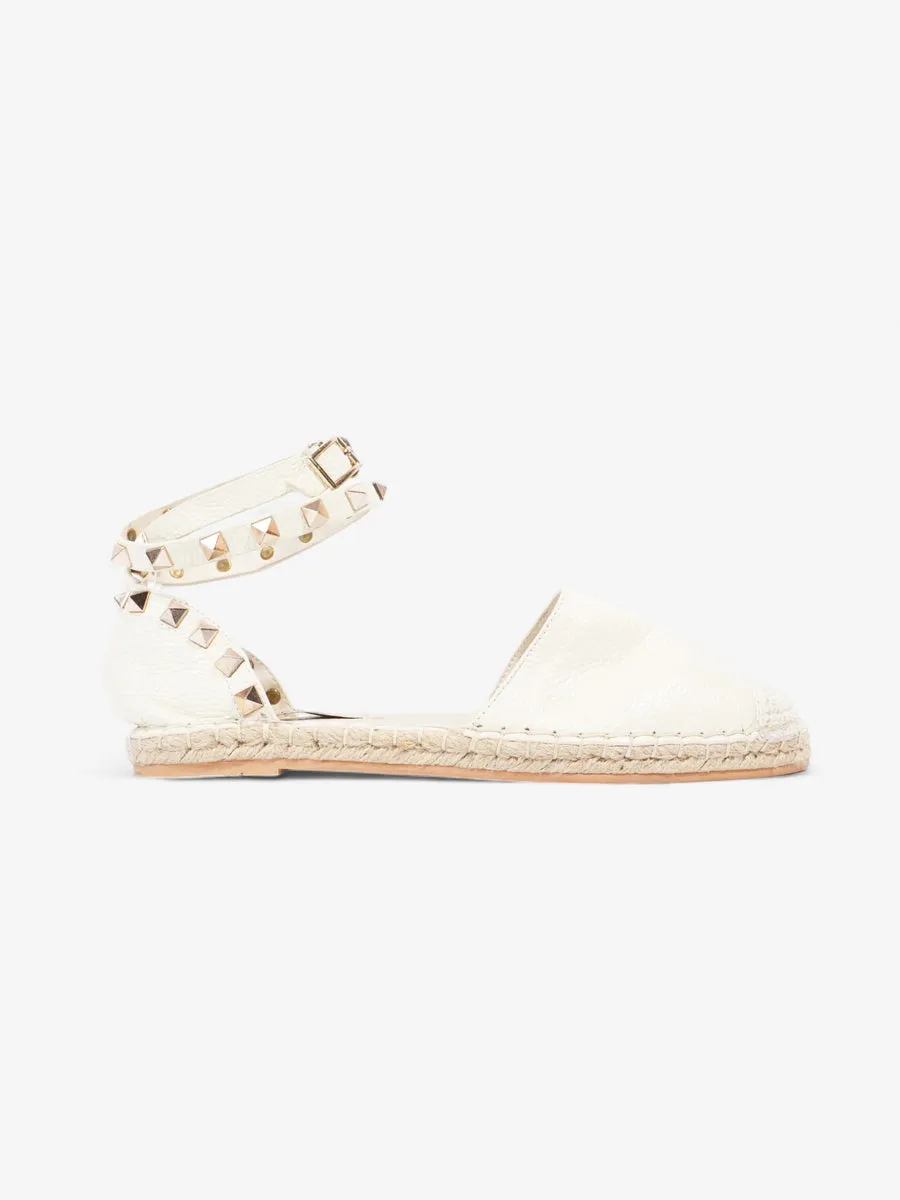 Rockstud Espadrille Cream Leather EU 38 UK 5