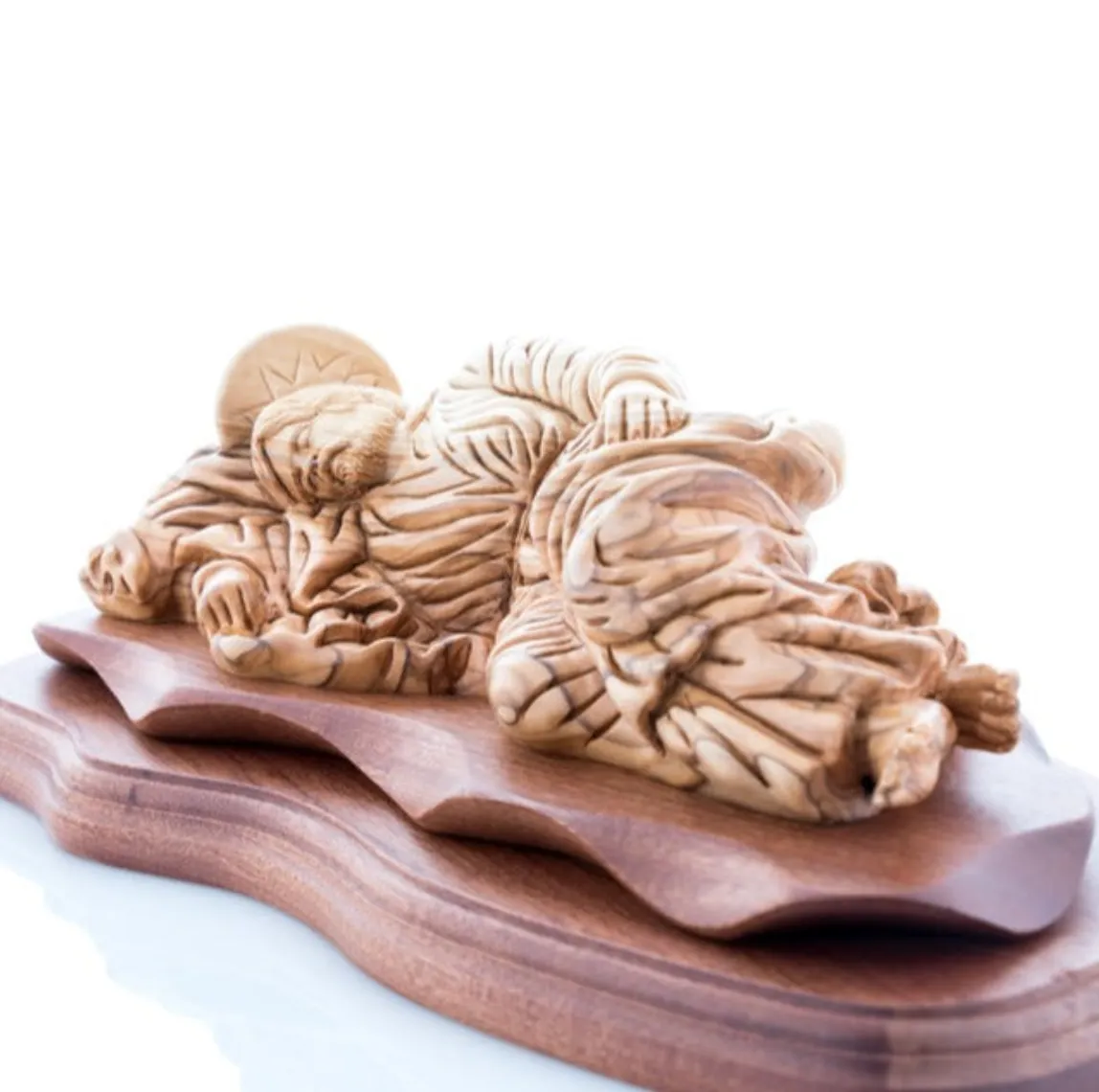 Saint Joseph Sleeping,  Wooden Sculpture 14.6, Olive Wood from Holy Land