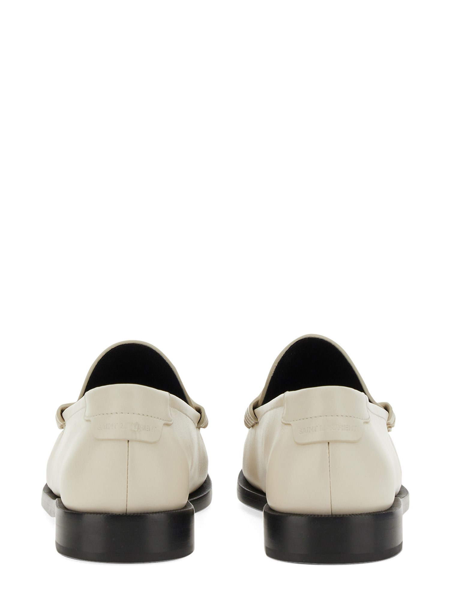 SAINT LAURENT    LEATHER LOAFER WITH MONOGRAM