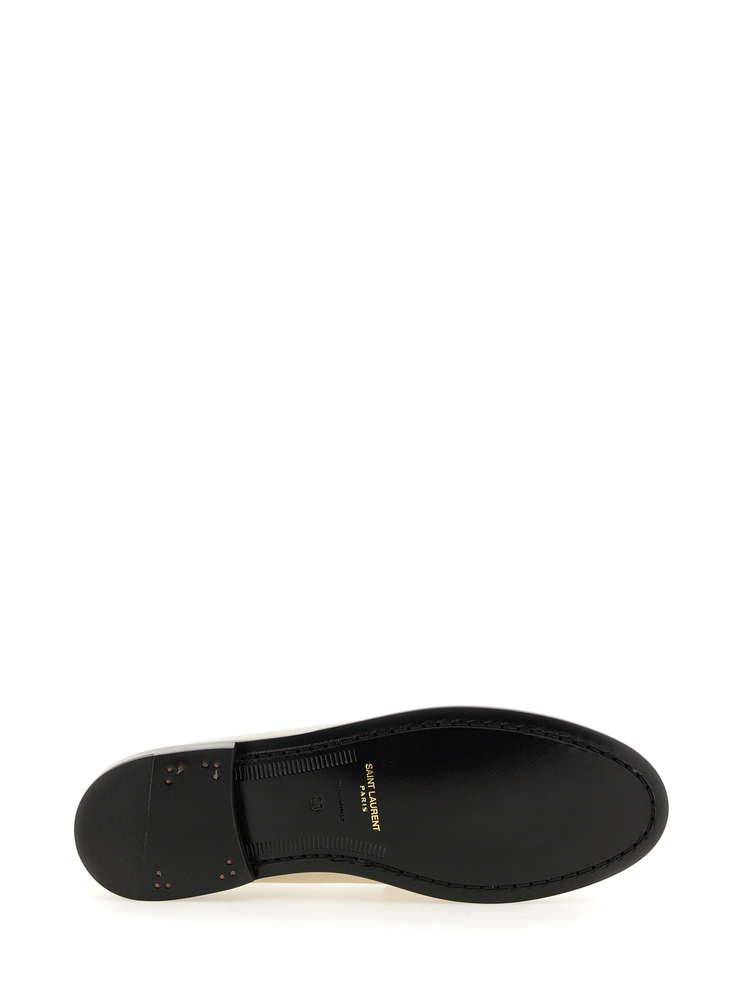 SAINT LAURENT    LEATHER LOAFER WITH MONOGRAM