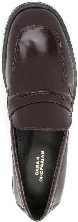 Sarah Chofakian Eliza leather loafer Brown