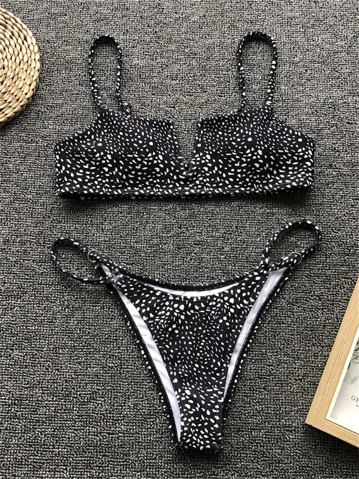 Sexy Micro Bikini V Bra Swimwear Women Cut Out Push Up Bandage Bathing Suit Thong Swimsuit