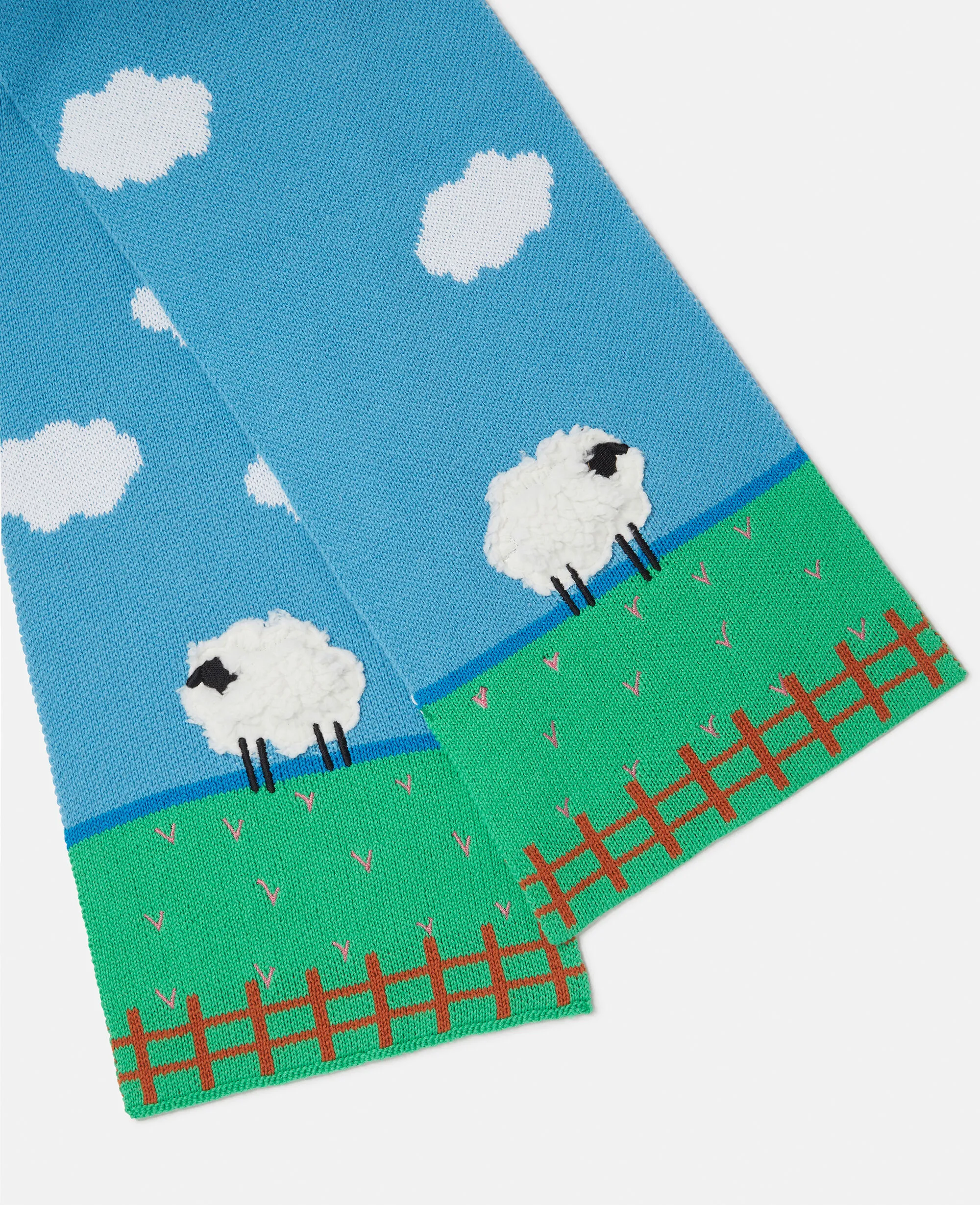 Sheep Embroidered Scarf