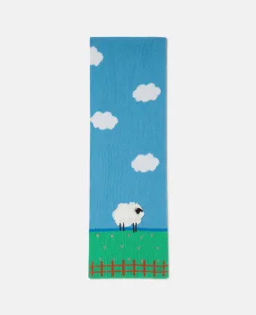 Sheep Embroidered Scarf