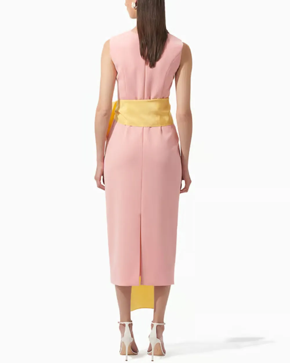 Shell Pink Sleeveless Midi Dress