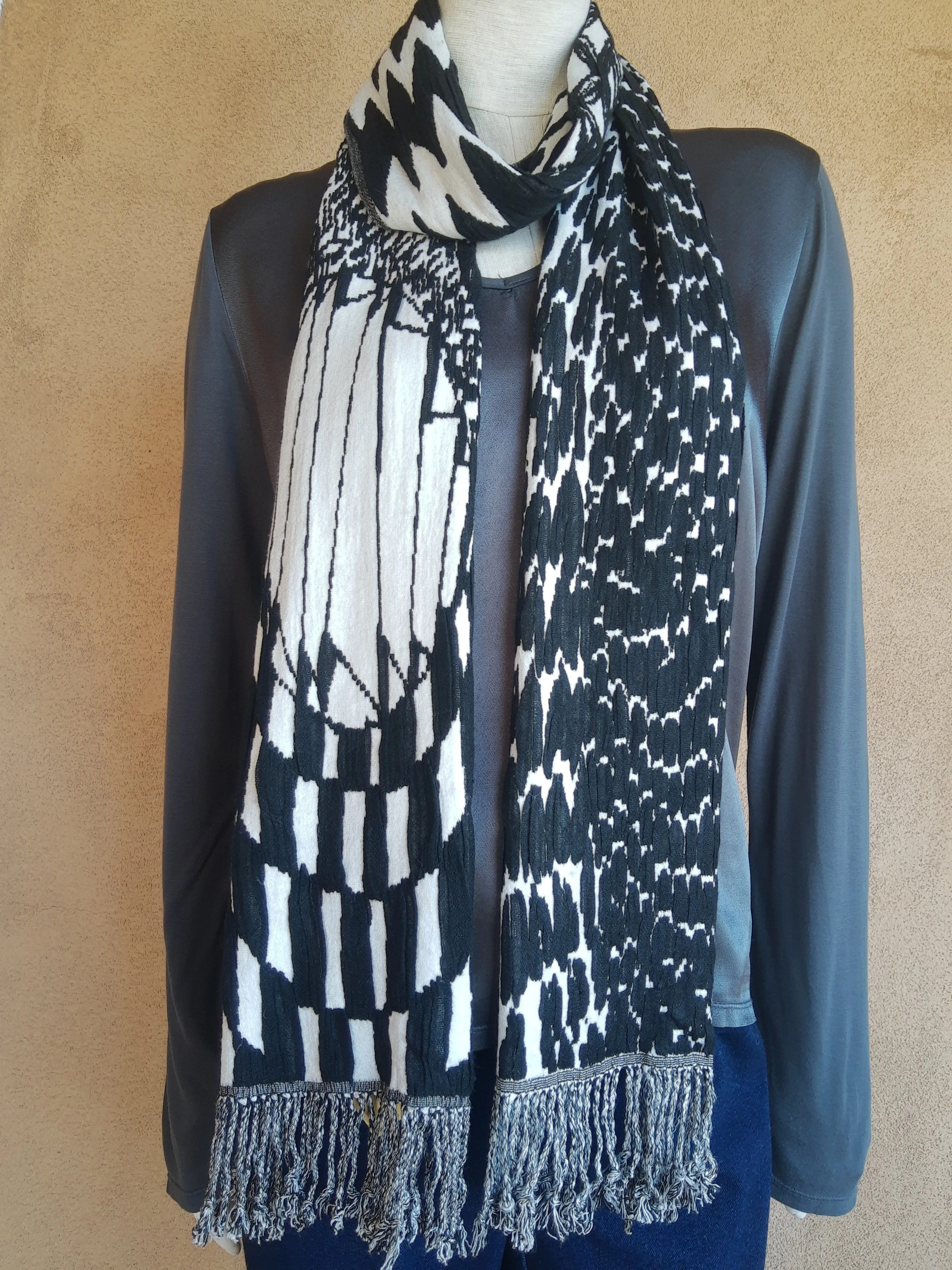 Silk Blend Reversible Scarf