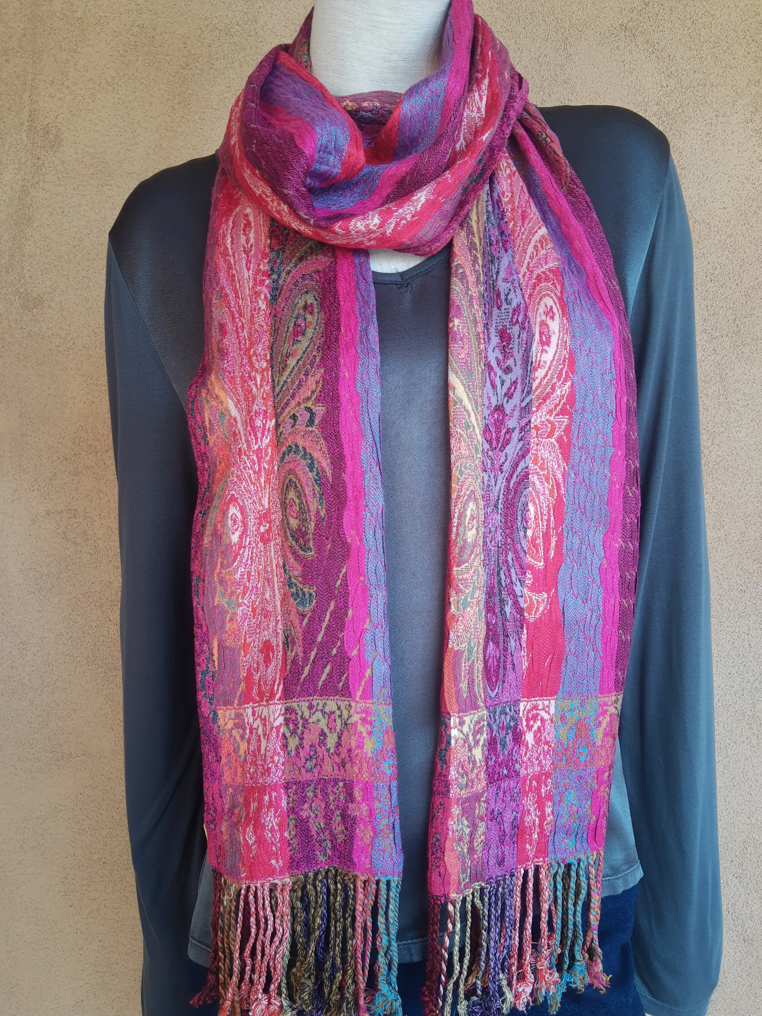 Silk Blend Reversible Scarf