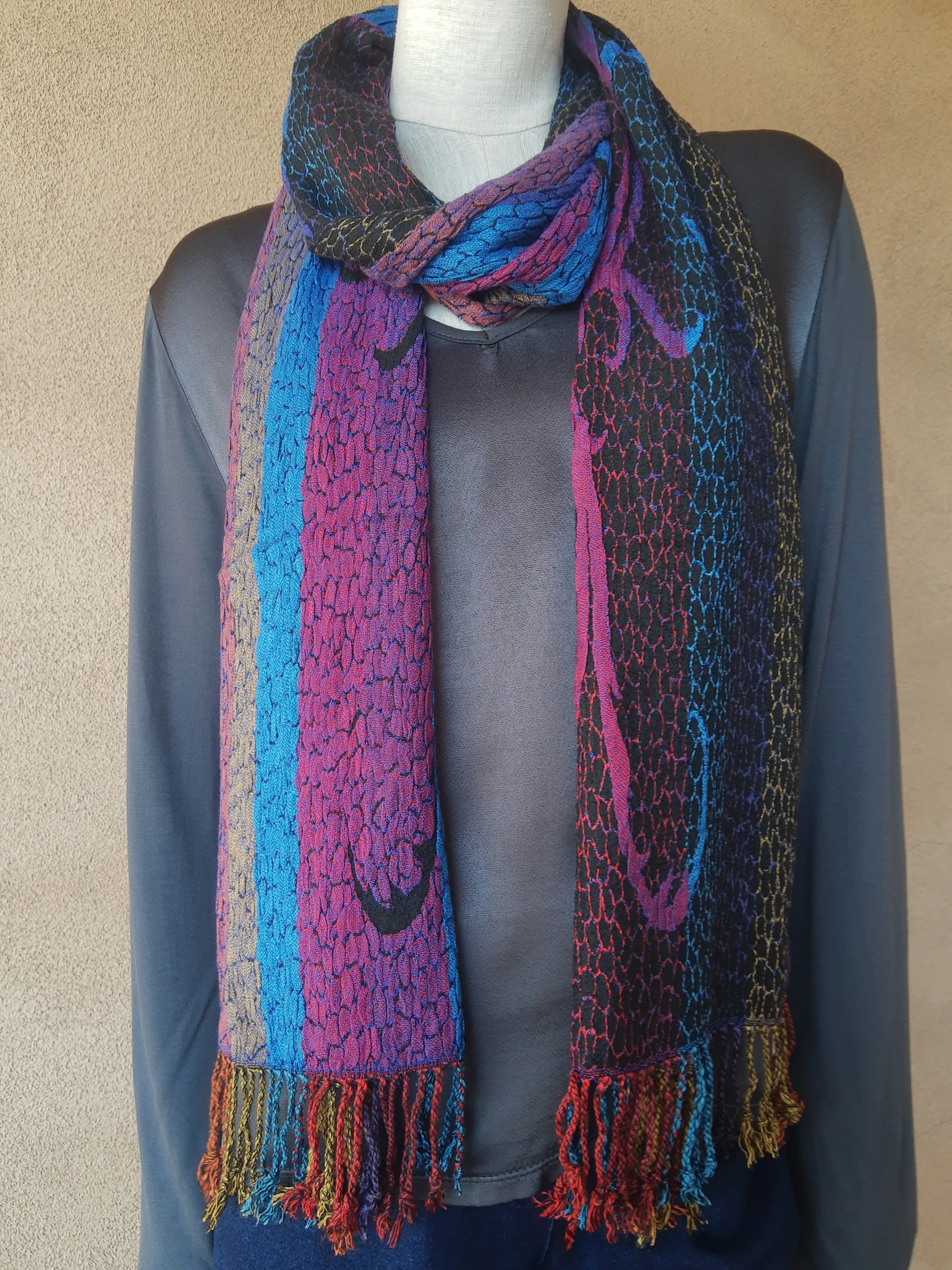 Silk Blend Reversible Scarf