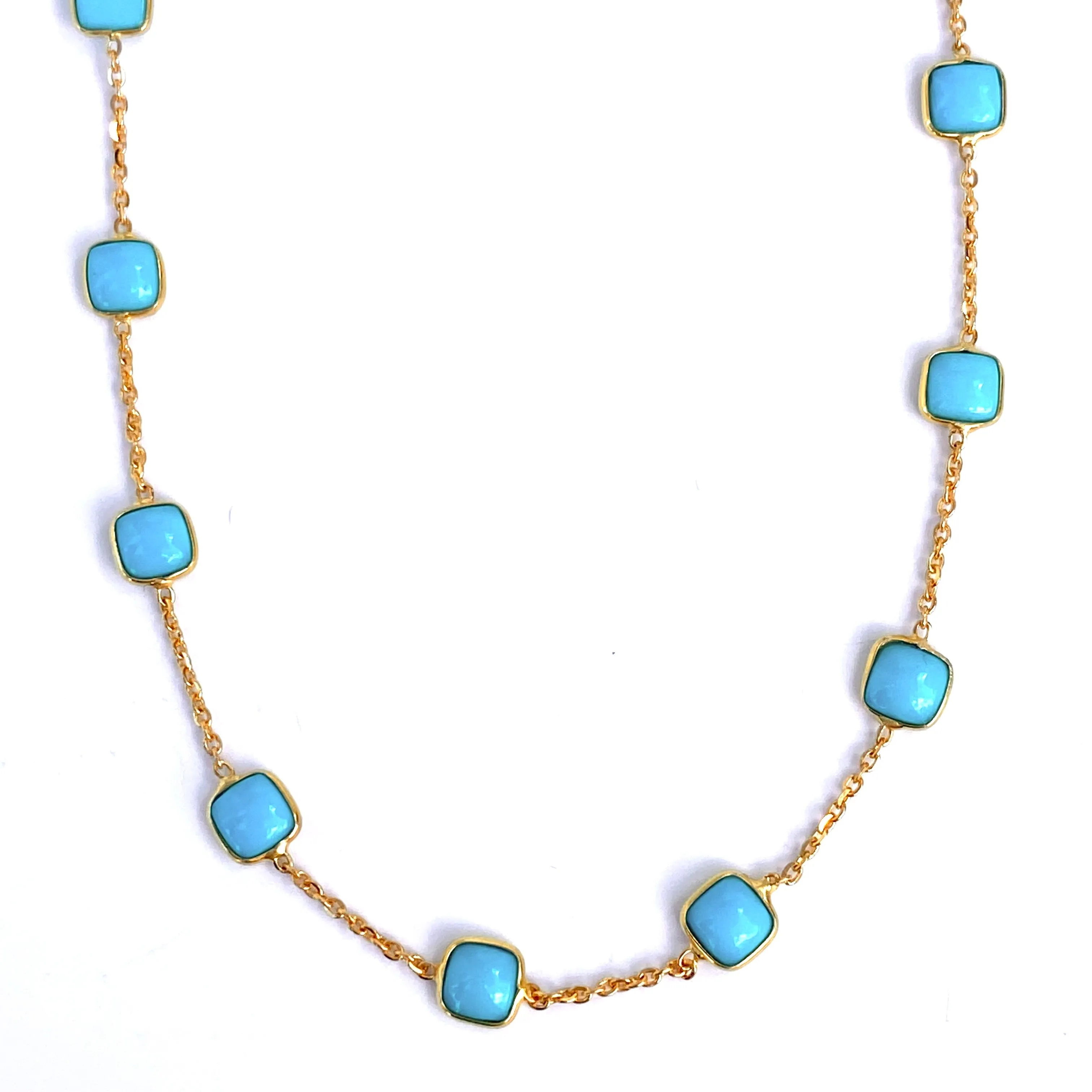 SLEEPING BEAUTY TURQUOISE 18K NECKLACE