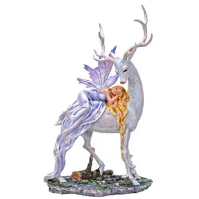 Sleeping Fairy on Deer Figurine