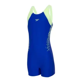 Speedo Girl's Boom Splice Legsuit (Chroma Blue/Bright Zest)