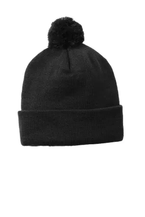 Sport-Tek Solid Pom Pom Beanie STC37 True Royal