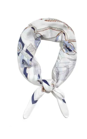 SS98B9 Anchor& Chain Printed Silk Feel Bandana