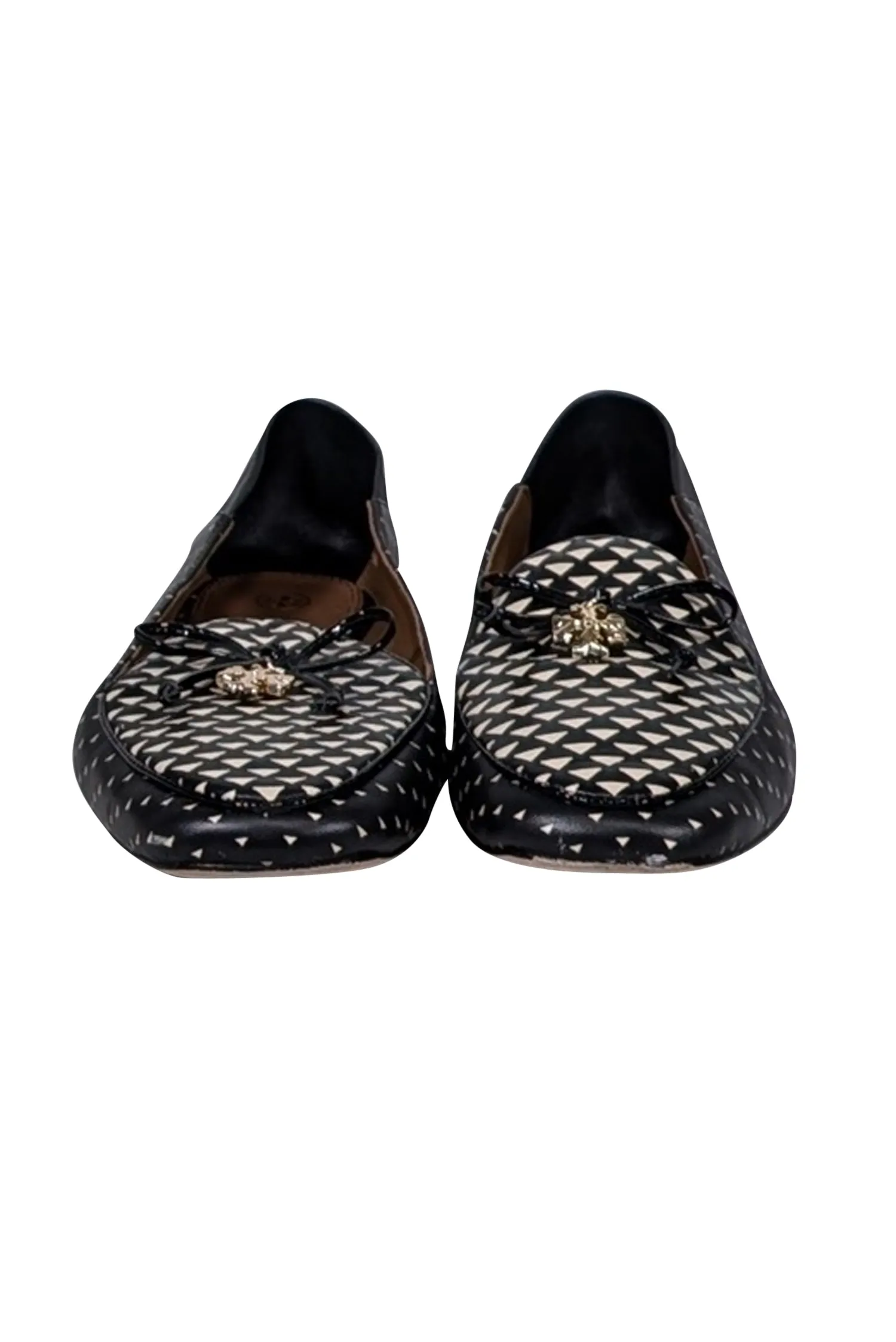 Tory Burch - Black & Cream Triangle Geo Charm Loafer Sz 8.5