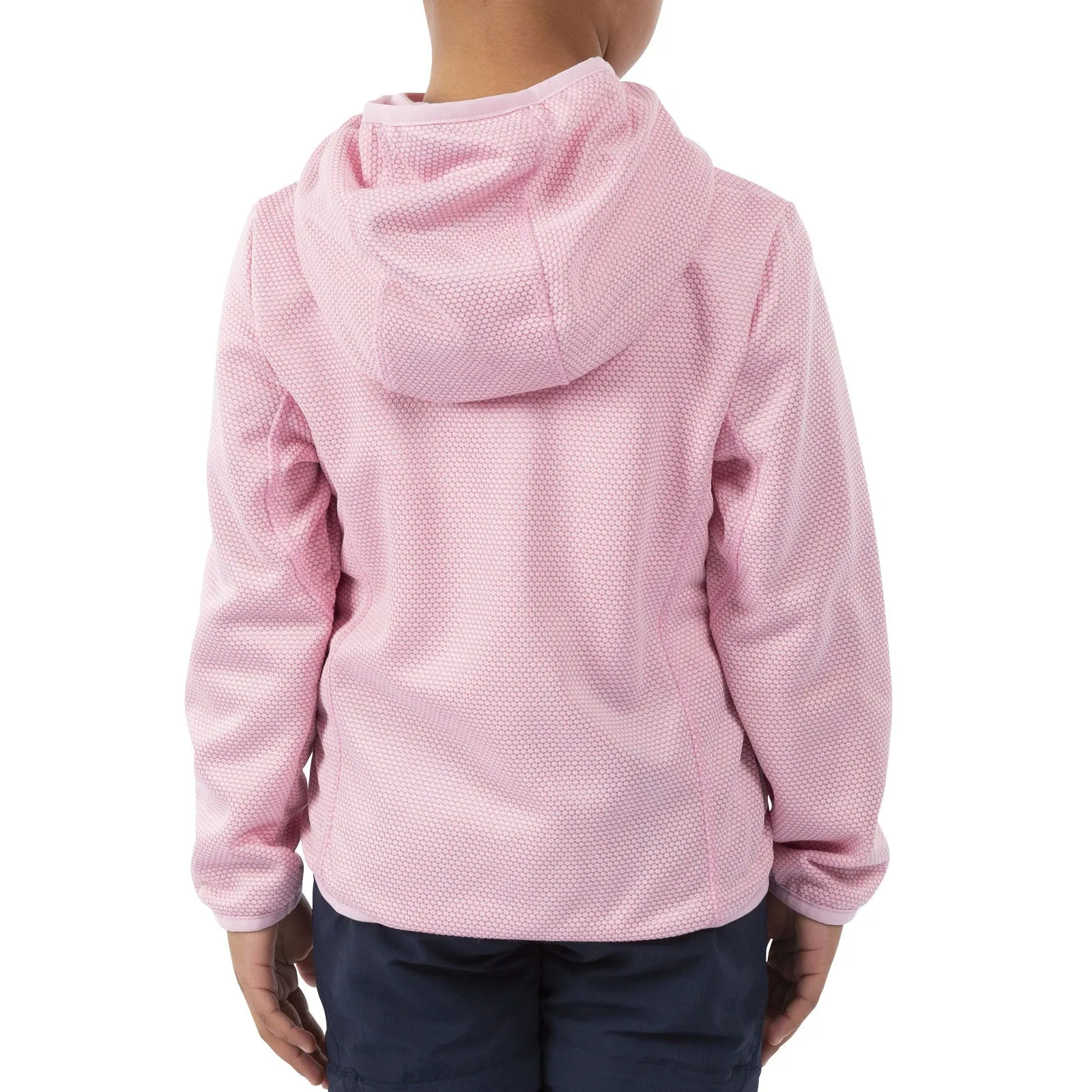 Trespass Kids Shove AT200 Full Zip Hooded Fleece Jacket - Pale Pink