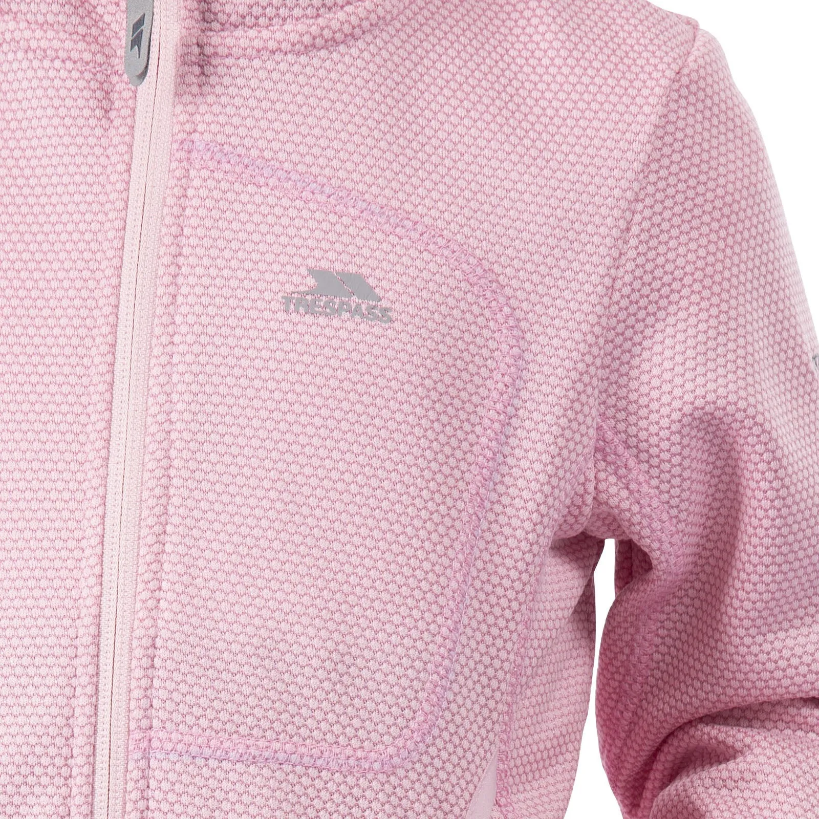 Trespass Kids Shove AT200 Full Zip Hooded Fleece Jacket - Pale Pink