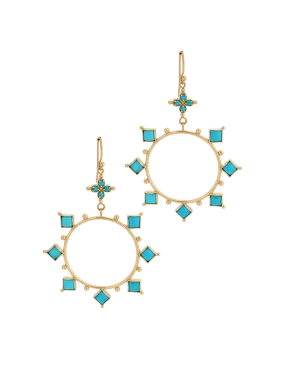 Turquoise Hoop Earrings