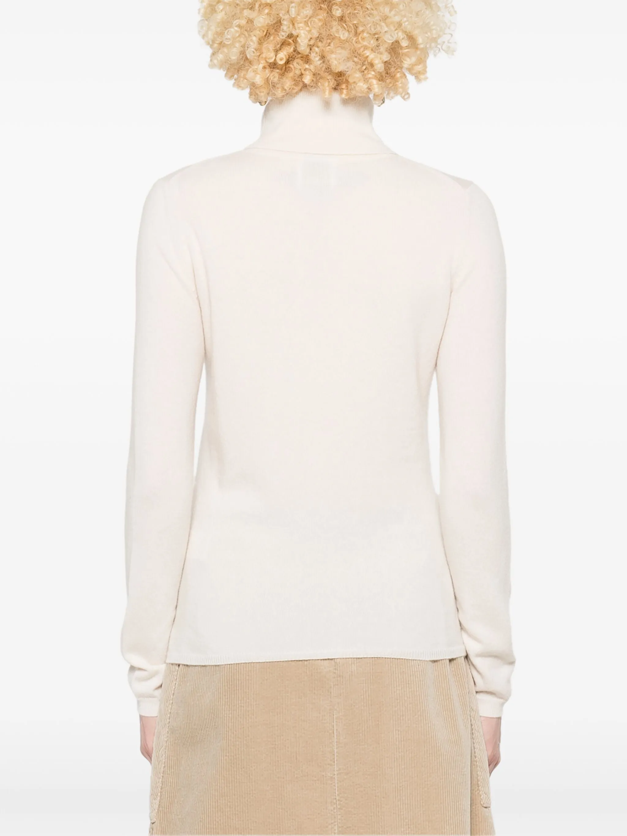 Turtleneck cashmere sweater, cream