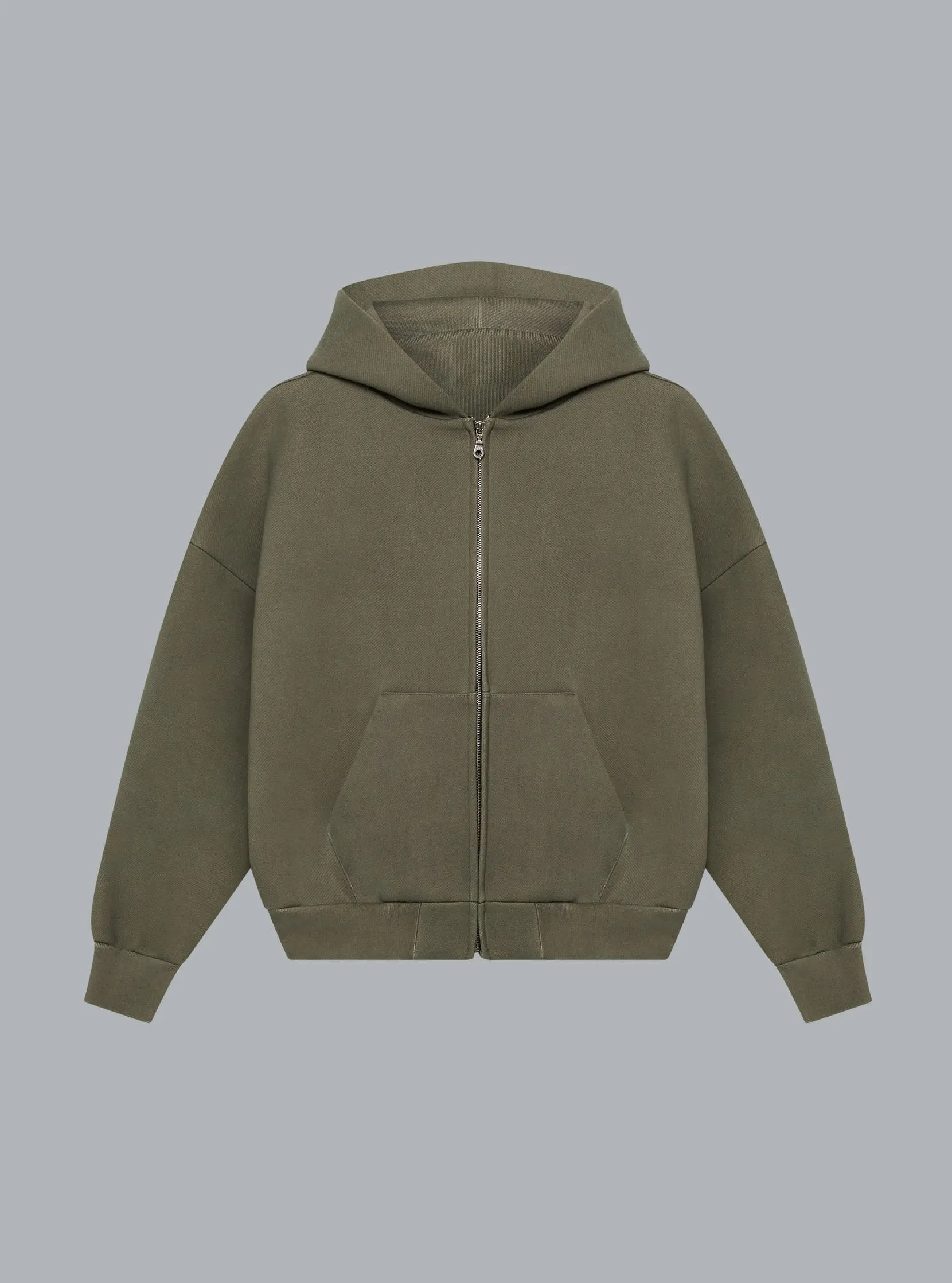 V2 Pigment Zipped Hoodie Army Green