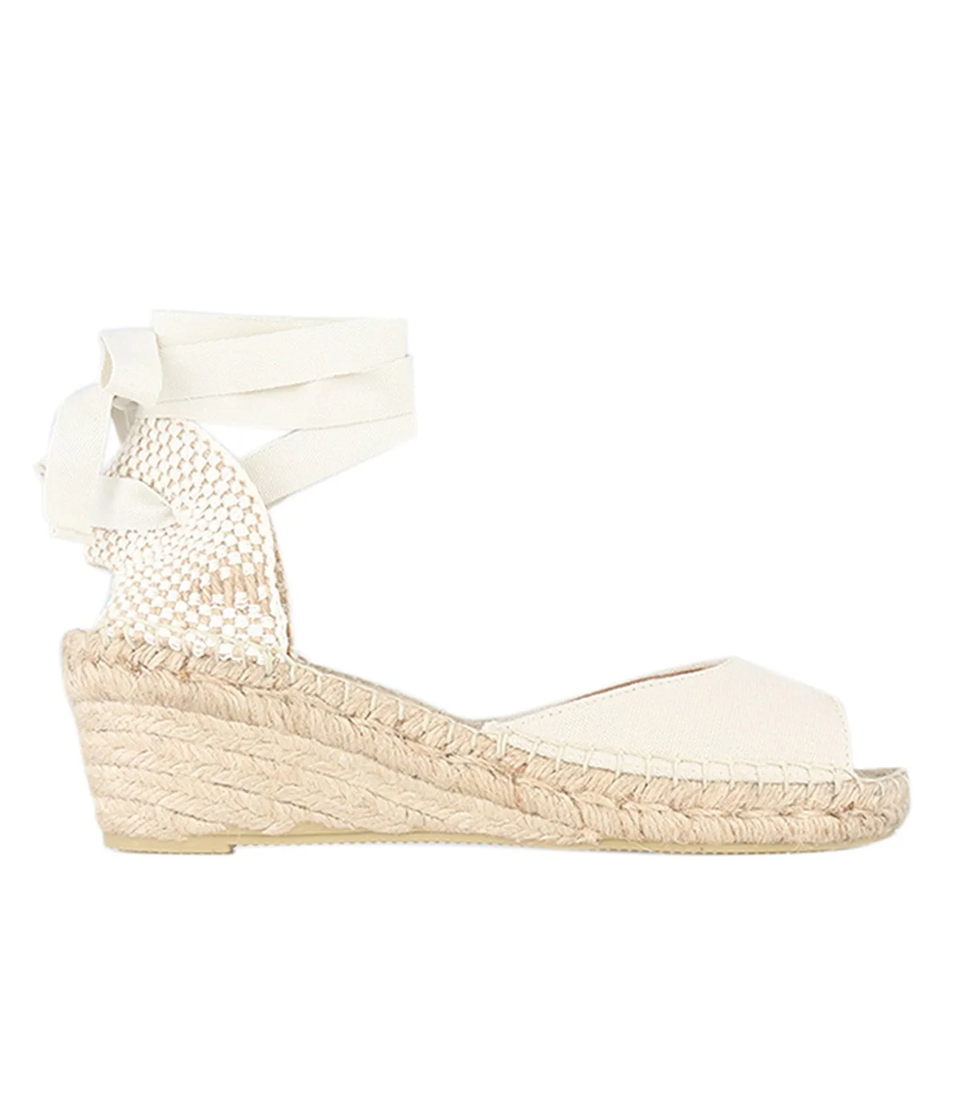 Valenciana Peep-Toe Espadrille Oyster