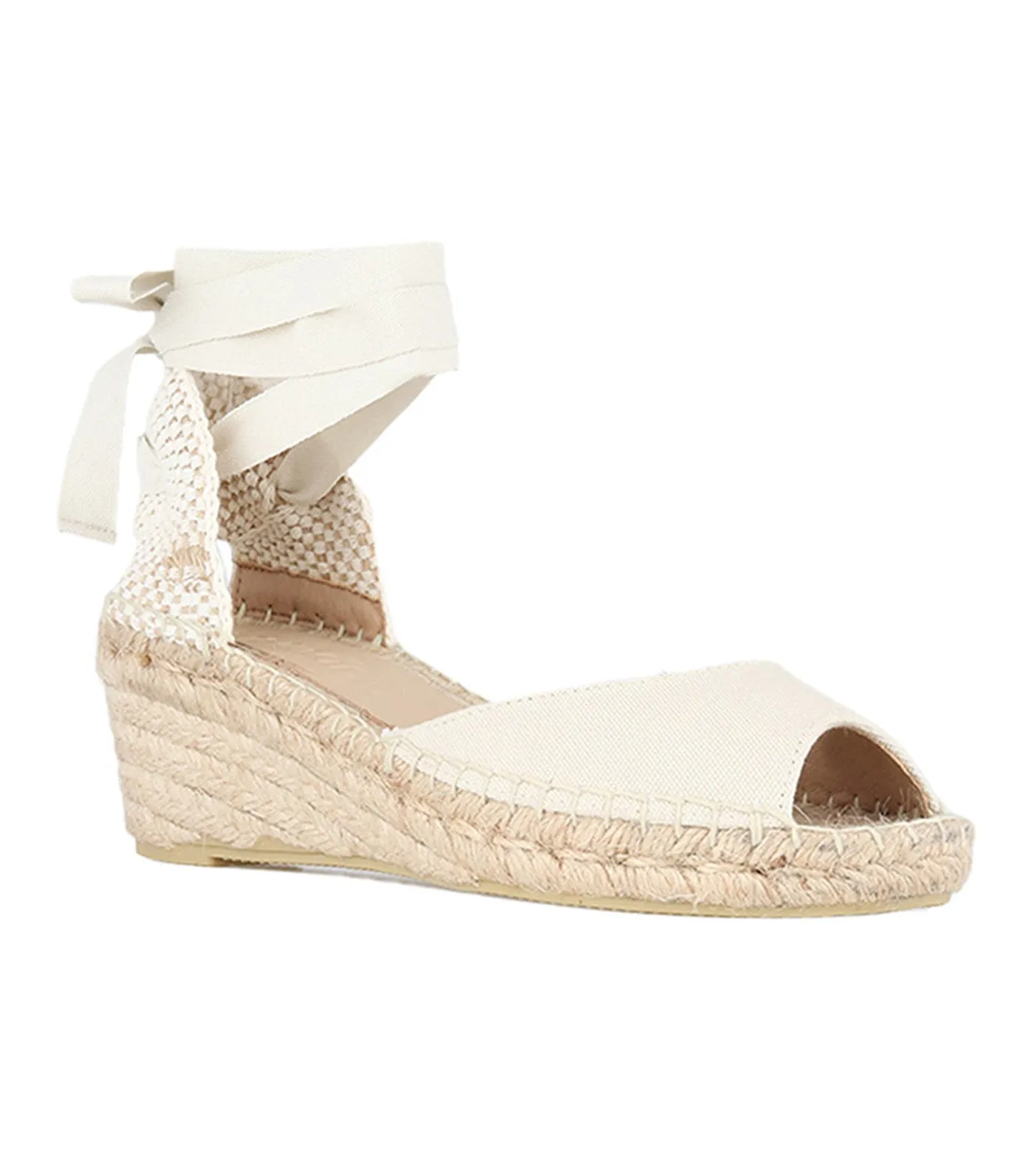 Valenciana Peep-Toe Espadrille Oyster