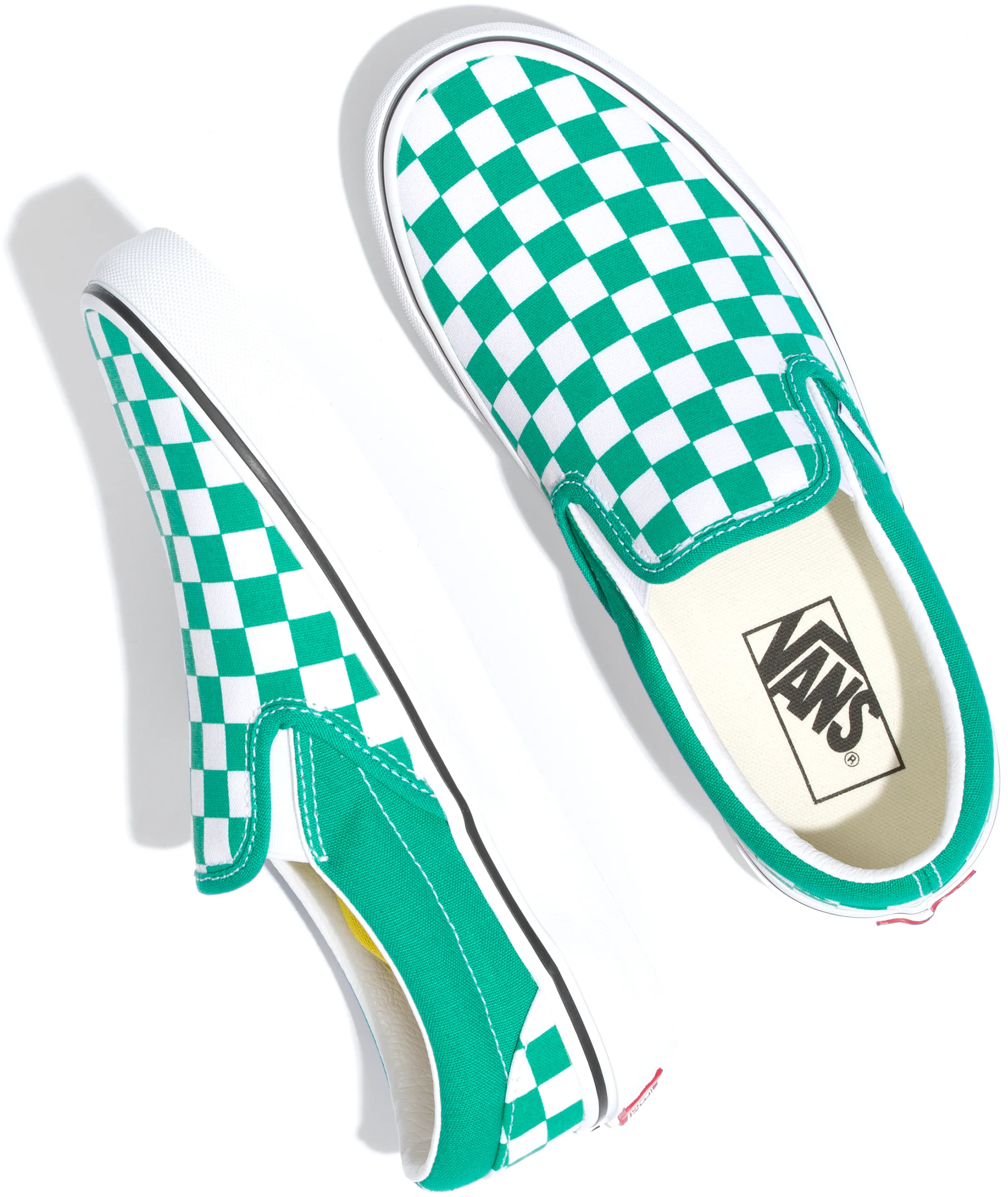 Vans Classic Slip-On Checkerboard Pepper Green/True White