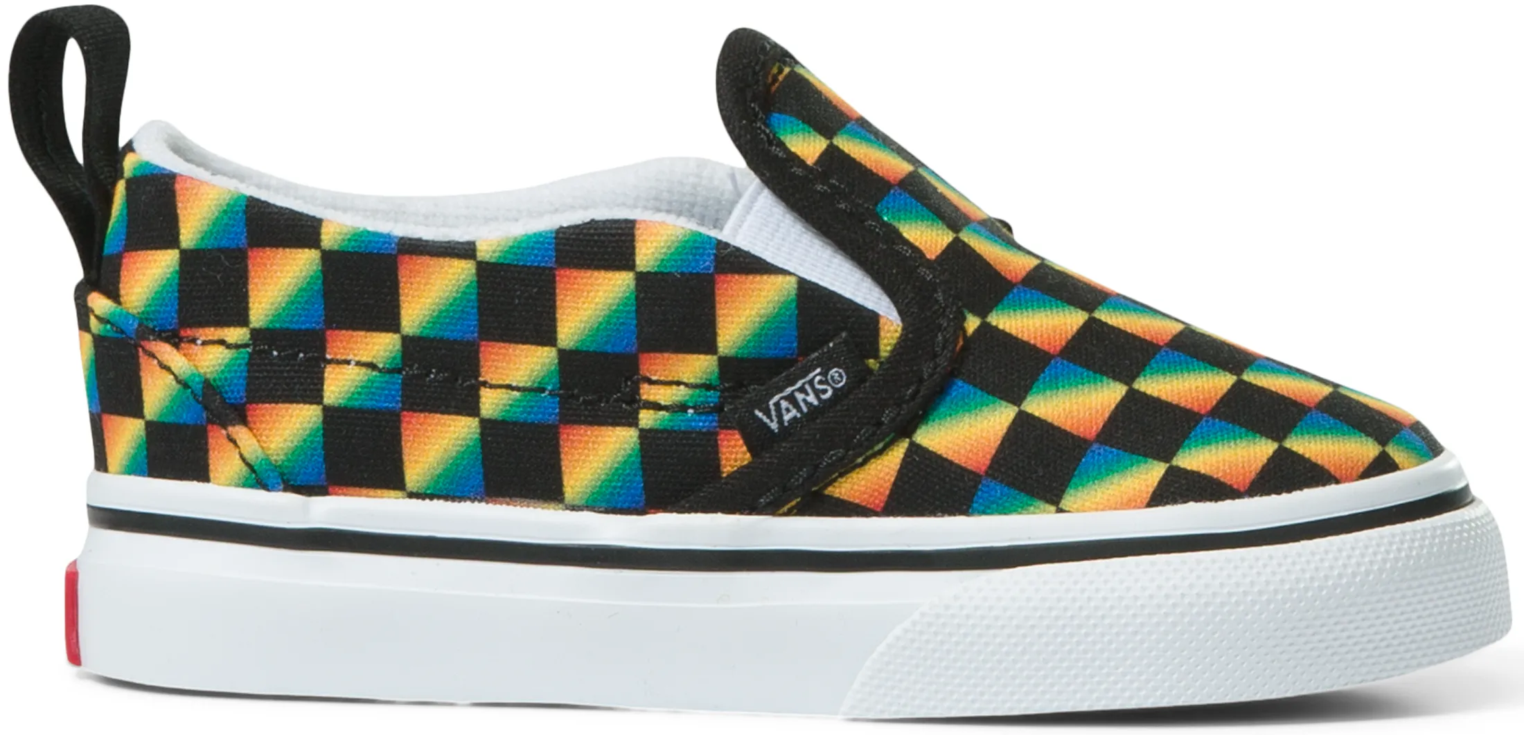 Vans Toddler Classic Slip-On Rainbow Checkerboard/Black