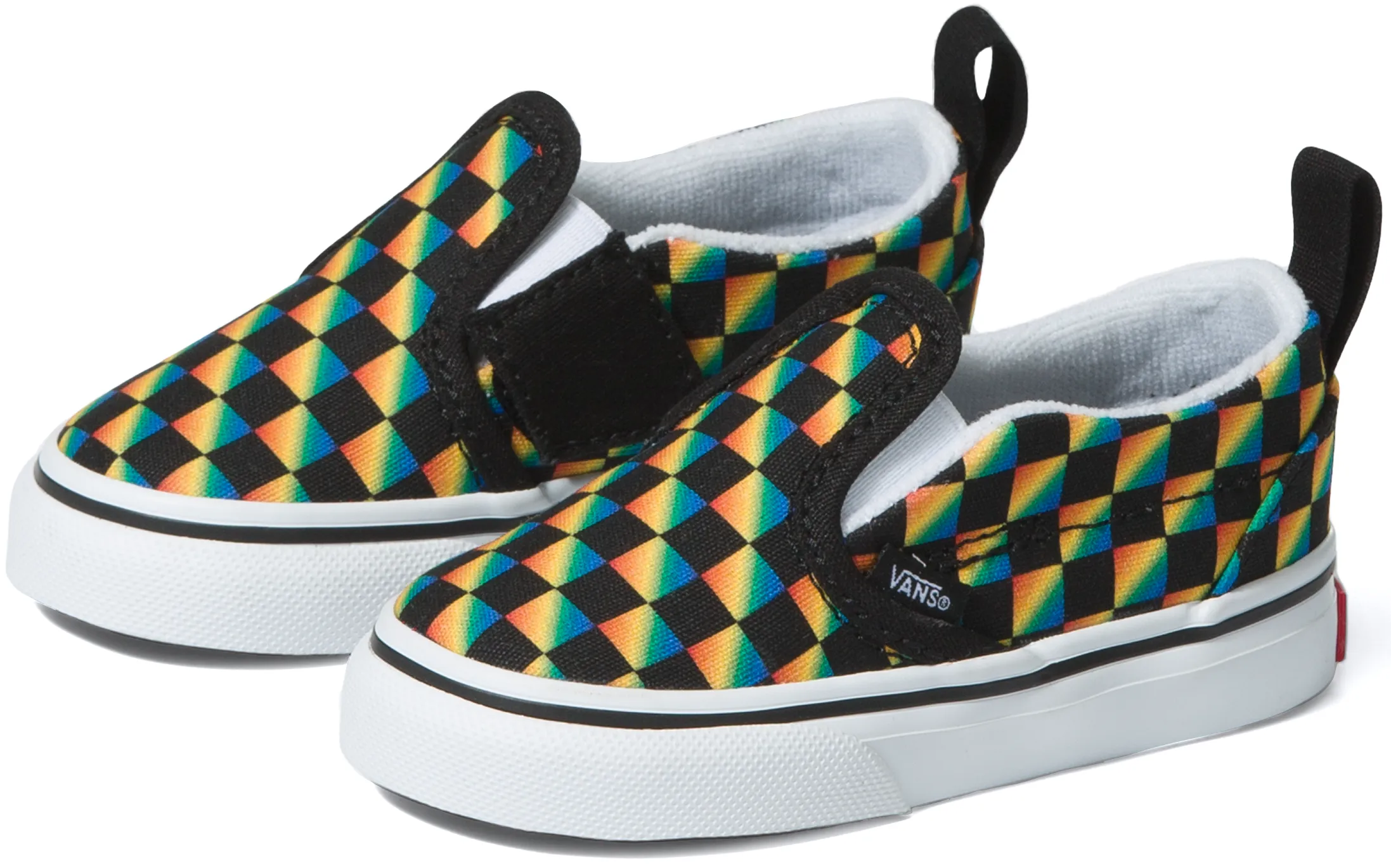 Vans Toddler Classic Slip-On Rainbow Checkerboard/Black