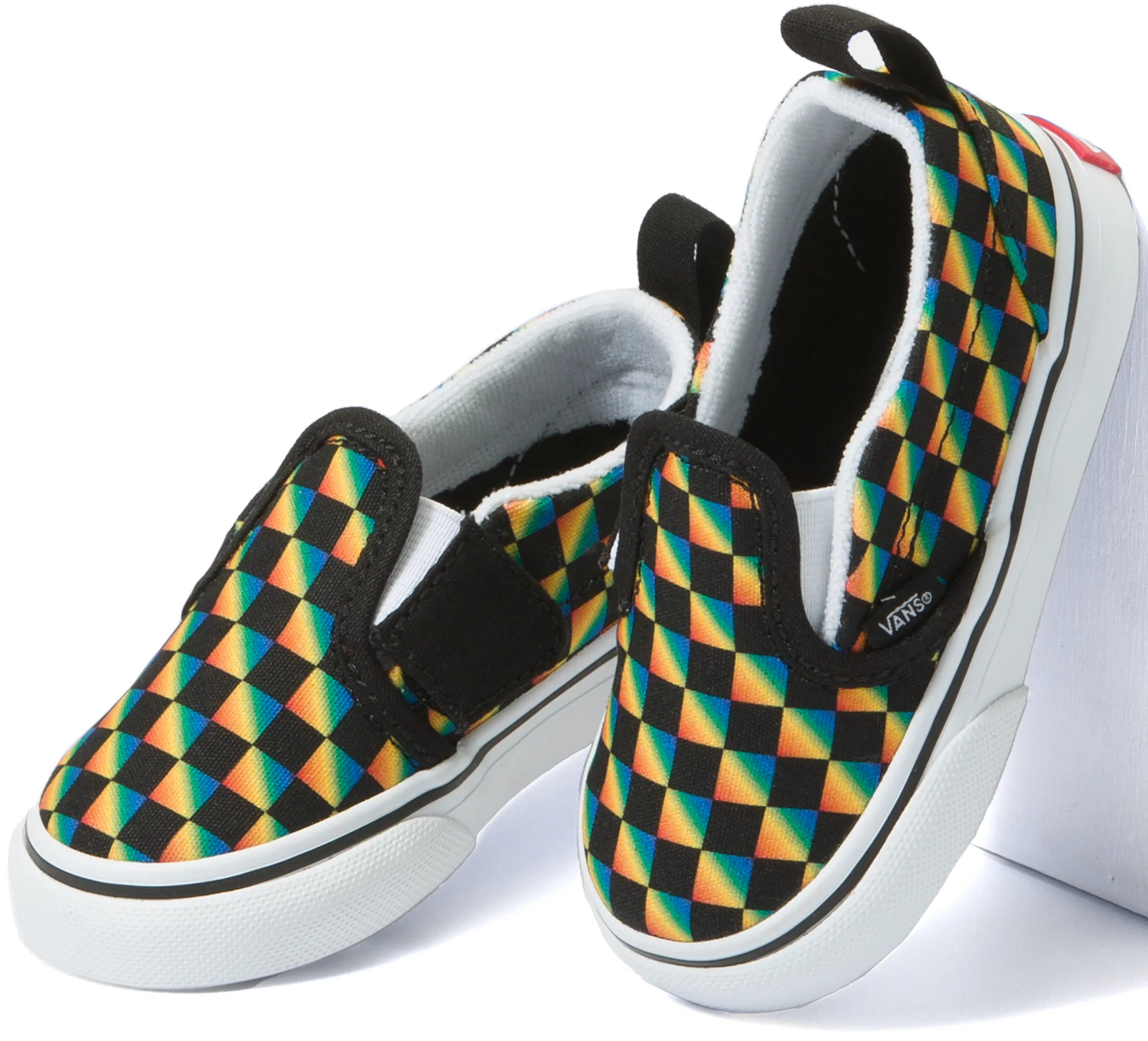 Vans Toddler Classic Slip-On Rainbow Checkerboard/Black