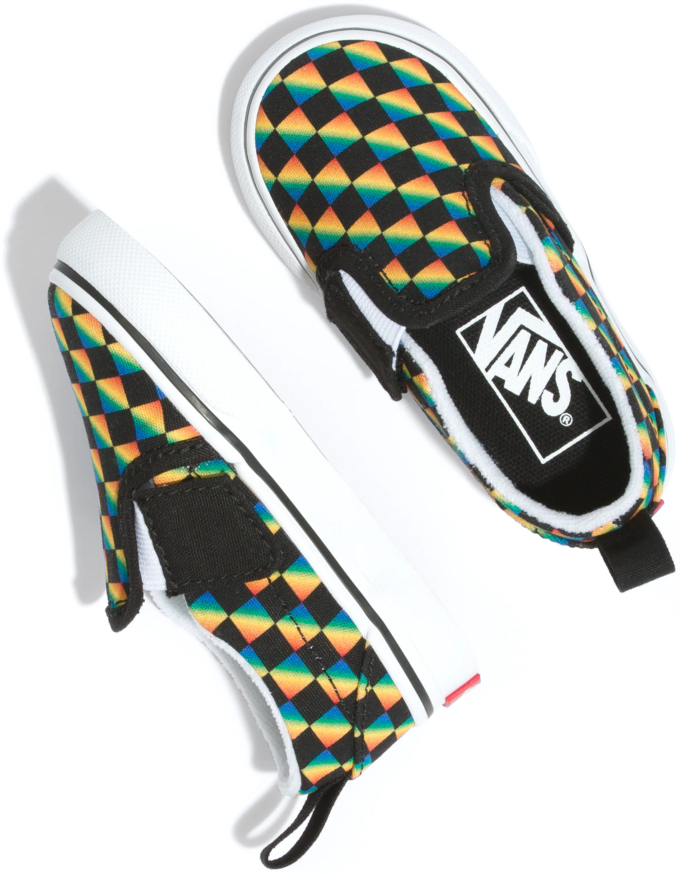 Vans Toddler Classic Slip-On Rainbow Checkerboard/Black