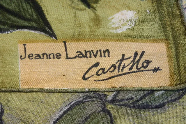 Vintage Late 50's JEANNE LANVIN Castillo Floral Scarf