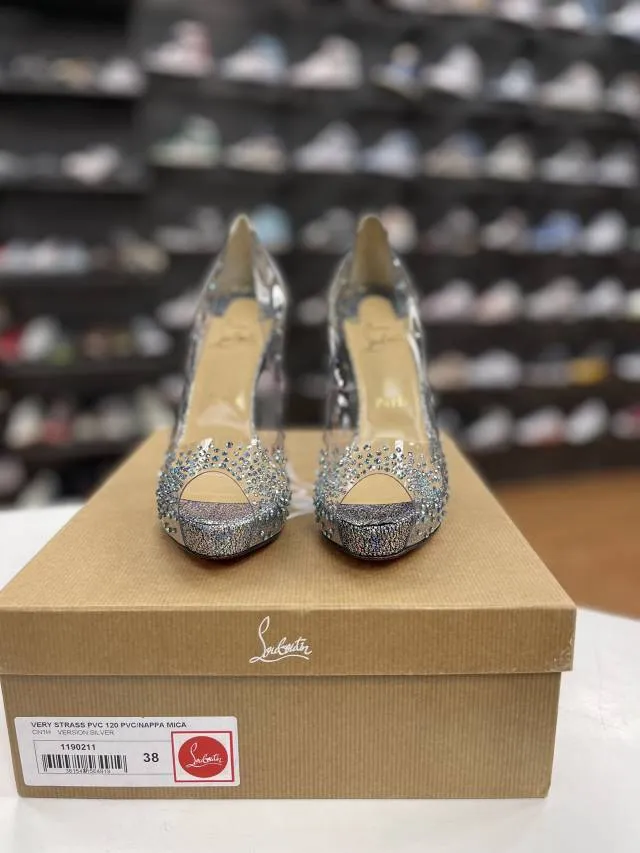 Vnds CHRISTIAN LOUBOUTIN Very Strass Embellished Peep To...