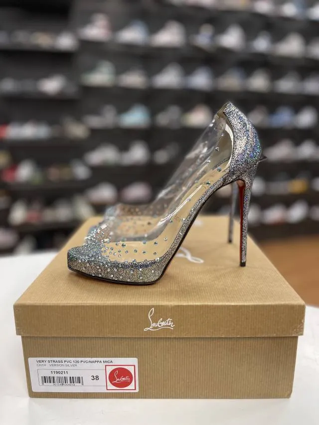 Vnds CHRISTIAN LOUBOUTIN Very Strass Embellished Peep To...