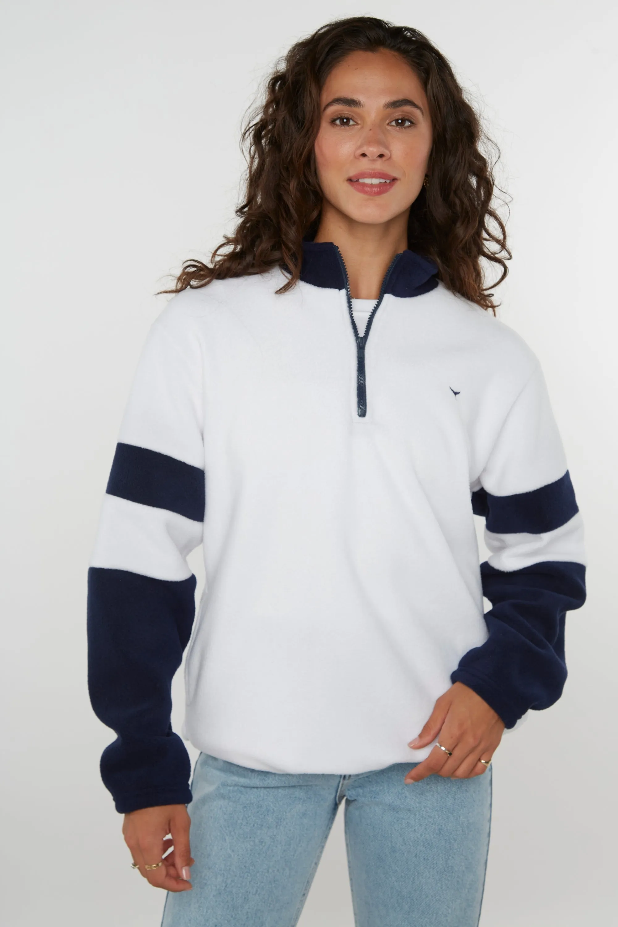 Weybourne Unisex Fleece Quarter Zip - White