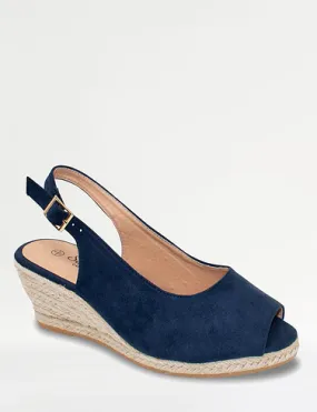 Wide E Fit Mock Suede Espadrille Sandal